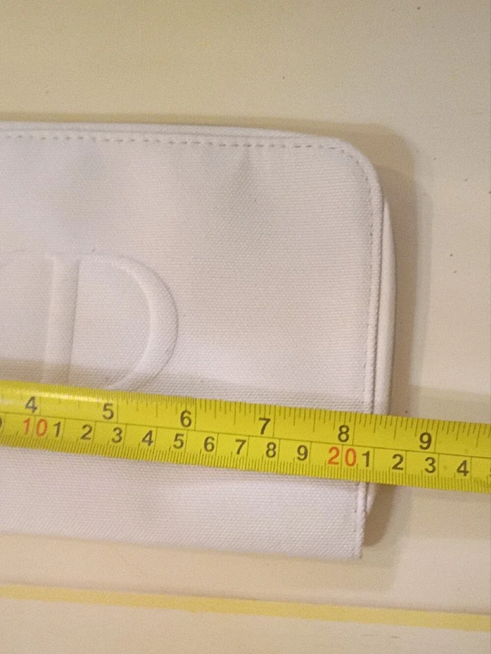 Dior Cream Embossed Logo Cosmetic Pouch